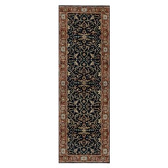 2'6"x8'1" Polo Blue All Over Vines Design Lush and Plush Wool Hand Knotted Rug