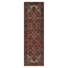 2'6"x8'1" Red Aniqued Fine Heriz Re-Creation Soft Wool Hand Knotted Runner Rug