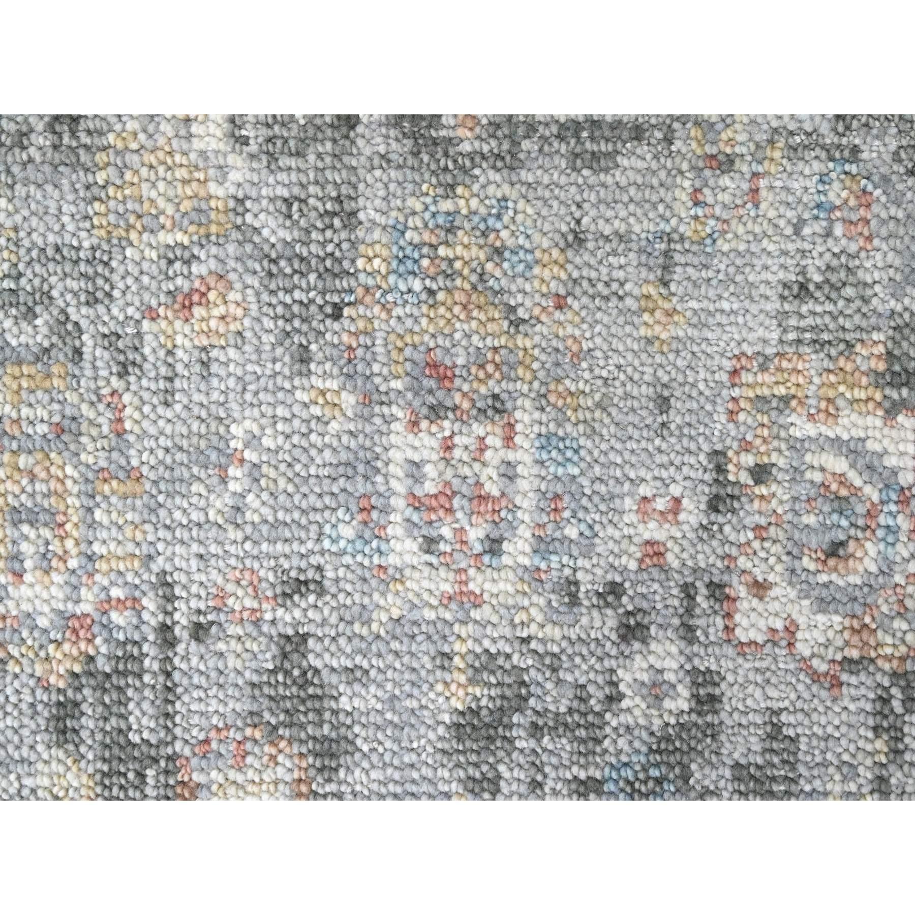 Tappeto Runner in lana annodata a mano Oushak Design/One grigio 2'6 