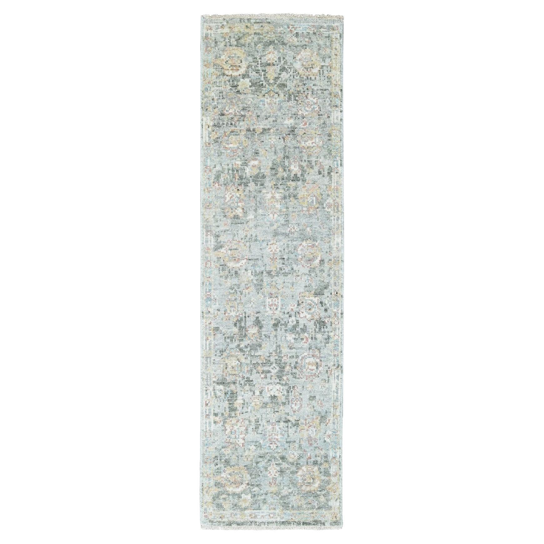 Tappeto Runner in lana annodata a mano Oushak Design/One grigio 2'6 "x8'10" Supple Collection