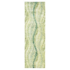 2
6 "x8
2" Amazon Verde Cocodrilo Diseño Safari 100% Seda Alfombra de Corredor Anudada a Mano