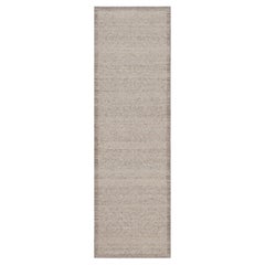 2'6"x8'2" Beaver Brown Hand Knotted Modern Design Textured Wool Runner Rug