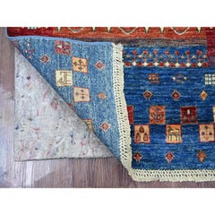 2'6"x8'2" Colorful Natural Wool Fine Kashkuli Gabbeh Hand Knotted Runner Rug