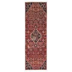 2
6"x8
6" Red Vintage Persian Hussainabad Hand Knotted Pure Wool Runner Rug