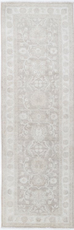 2.6x8.8 ft Beige Hallway Runner Rug. Kitchen Rug. Handknotted Corridor Rug