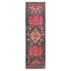 2'6"x9' Cedar Brown Vintage Northwest Persian Hand Knotted All Wool Runner Rug