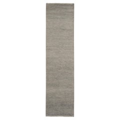 2'6 "x9'10" Cloud Gray, Design/One, Lana e seta, Annodato a mano, Tappeto Runner