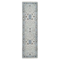 2
6"x9
10" Pastel Gray Denser Weave Oushak Wool Hand Knotted Runner Rug