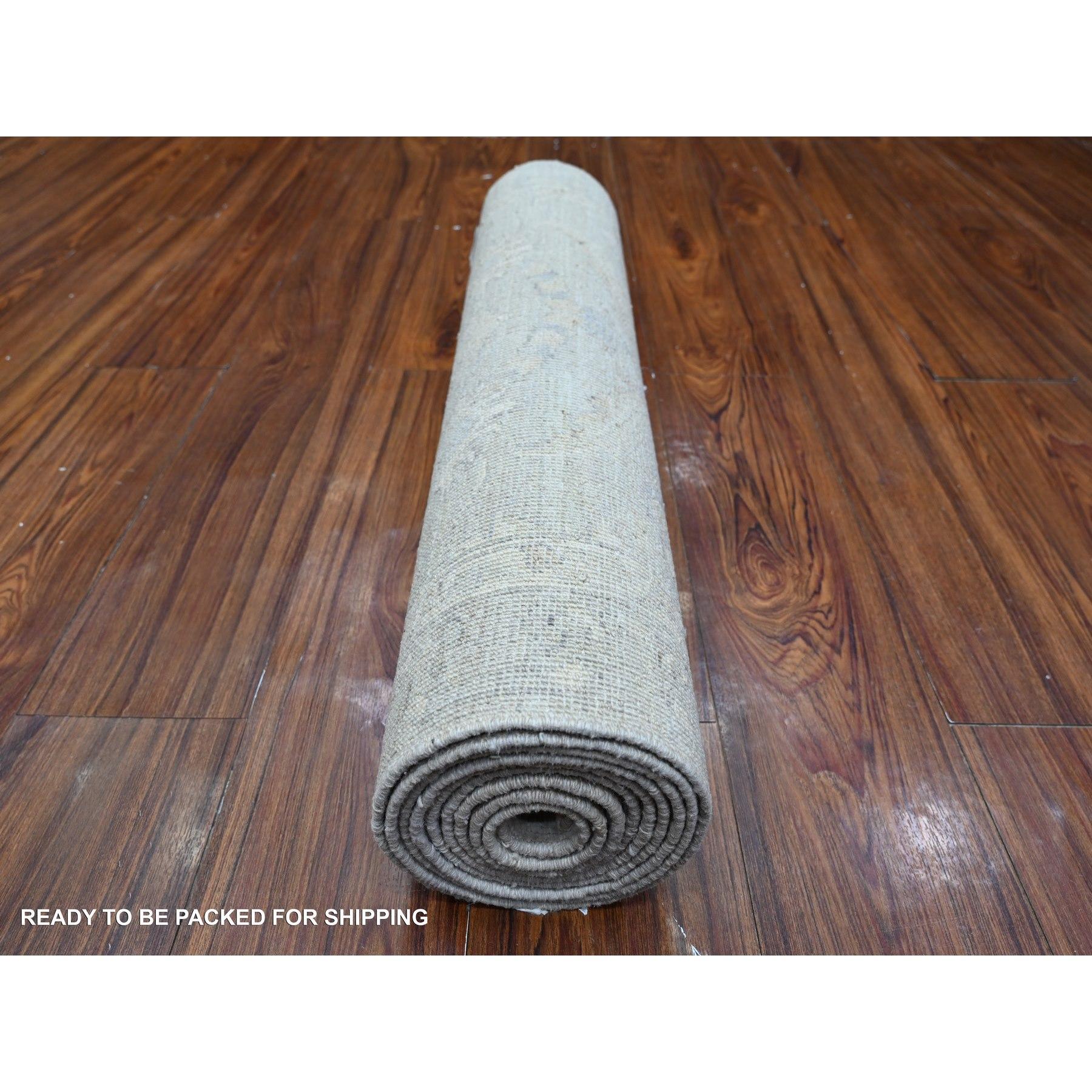 Afghano Tappeto orientale Swanky Gray annodato a mano con lavaggio Mahal Design/One 2'6 