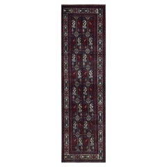 2'6"x9'3" Falu Red Afghan Khamyab Shiny Wool Hand Knotted Runner Rug