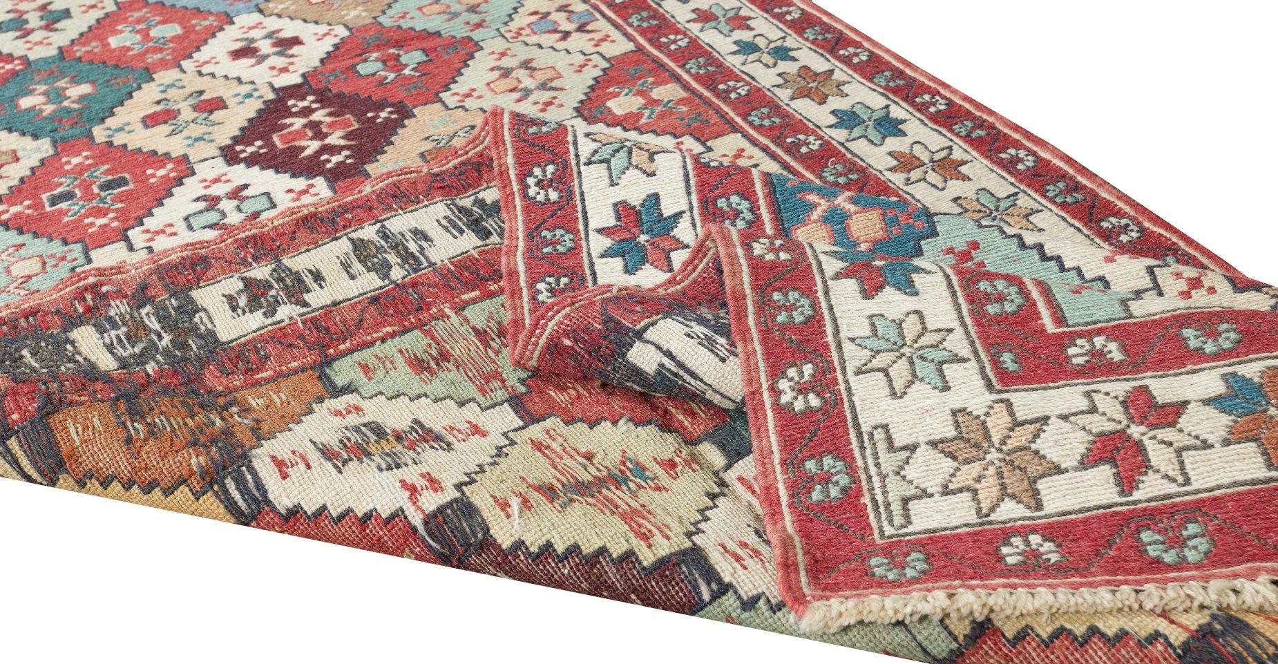 Tribal 2.6x9.3 Ft Hallway Runner Rug from Turkey, 20th Century Handmade Corridor Carpet For Sale