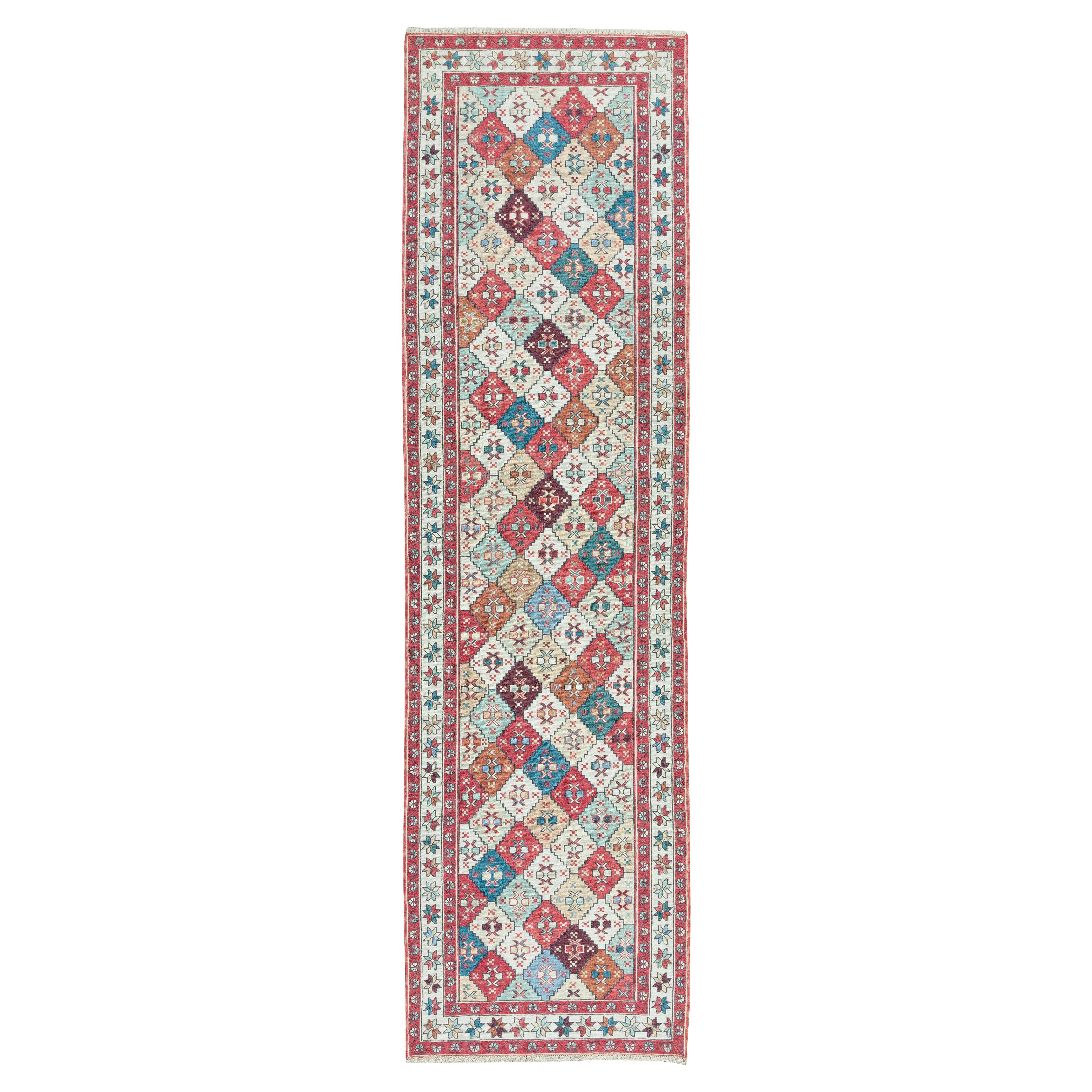 2.6x9.3 Ft Hallway Runner Rug from Turkey, 20th Century Handmade Corridor Carpet For Sale