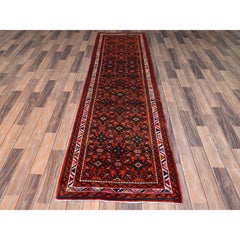 2'6"x9'4" Salmon Color New Persian Full Pile Hand Knotted Soft Wool Runner Rug
