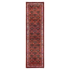 2'6"x9'4" Salmon Color New Persian Full Pile Hand Knotted Soft Wool Runner Rug