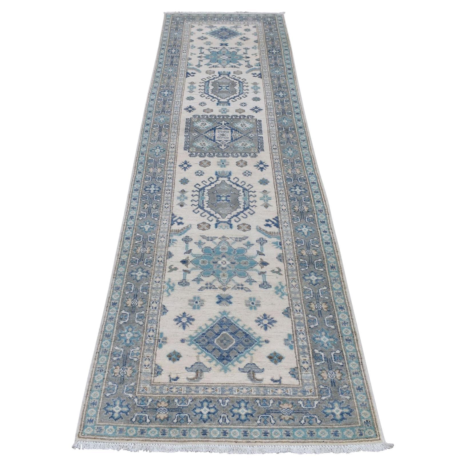 2
6"x9
6" Afghan Vintage Look Kazak Tribal Design Organic Wool Hand Knotted Rug For Sale