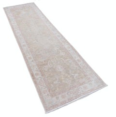 2.6x9.7 ft Handknotted Wool Runner Rug. Corridor Runner. Kitchen Runner Rug