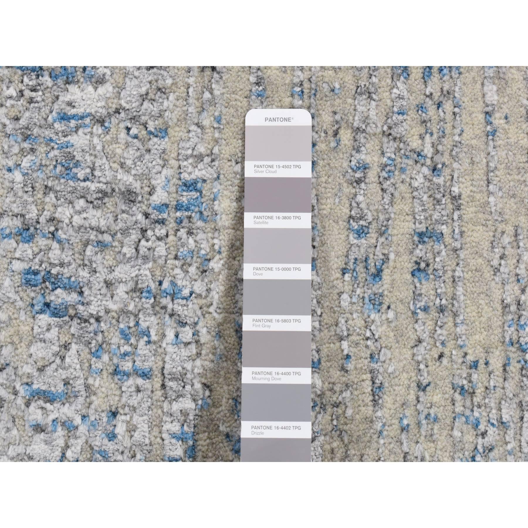 Moderno Tappeto Runner in lana e seta 2'6 