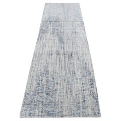 2
6 "x9
9" Grau, feiner Jacquard Hand gewebtes modernes Design Wolle und Seide Läufer Teppich