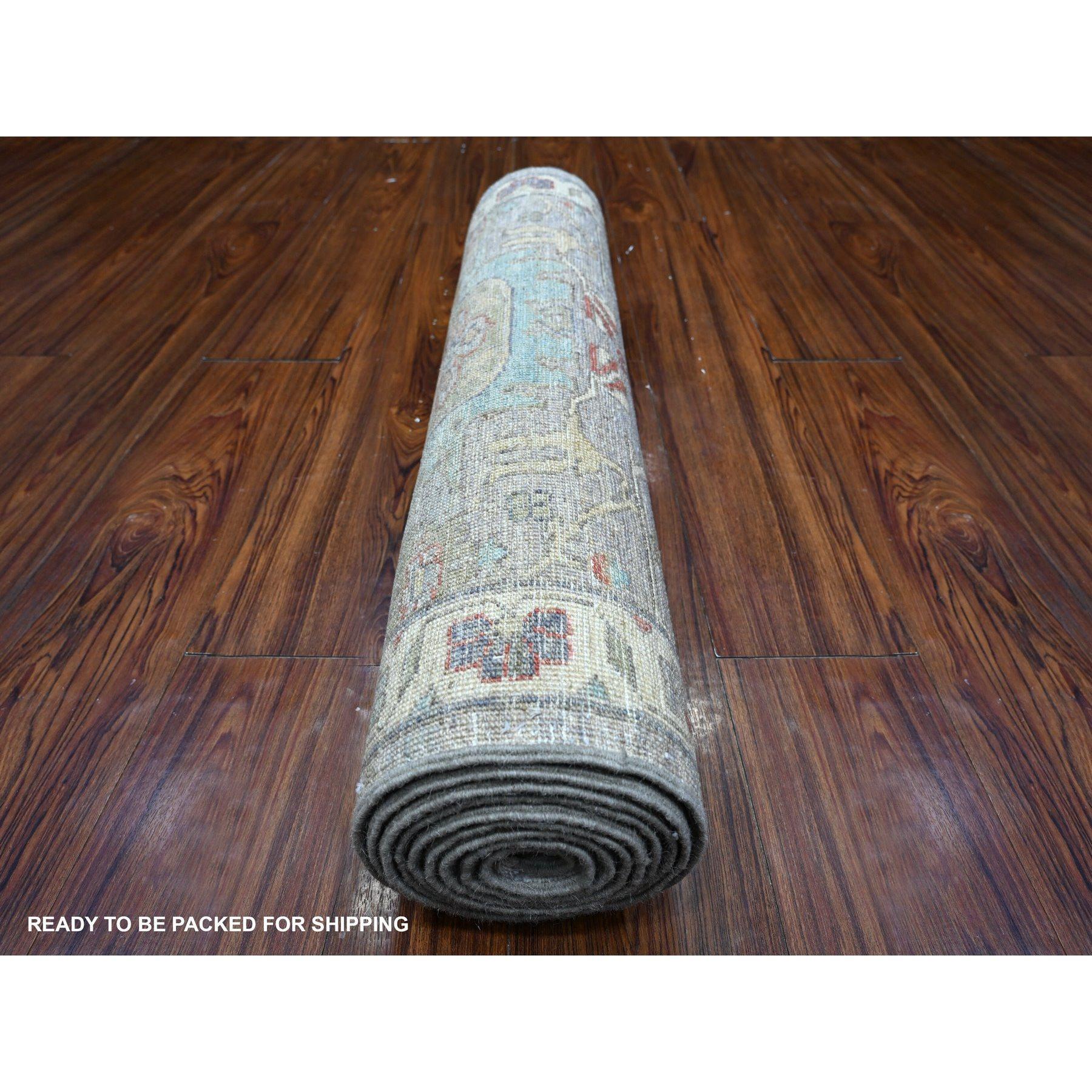 Afghano Lava Gray North West Persian Design Tappeto Orientale in Lana Annodato a Mano 2'6 