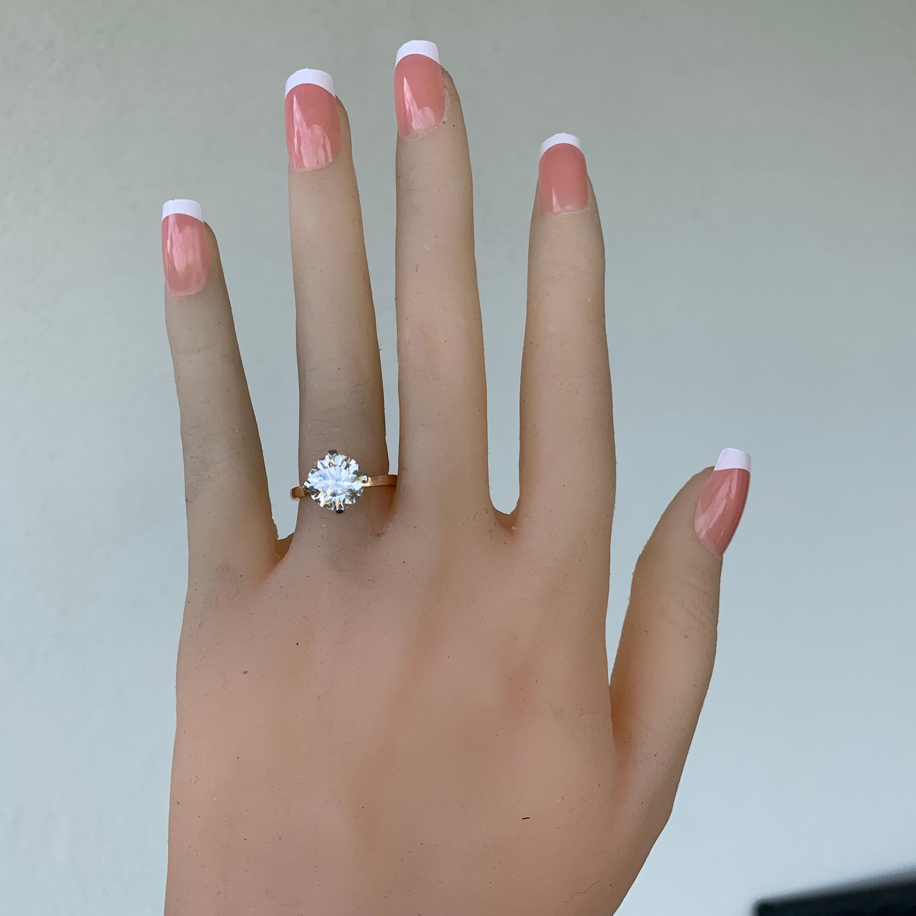 Ungefähr 2,7 Karat runder Diamantring 14 Karat Rose Gold, Ben Rose (Moderne) im Angebot