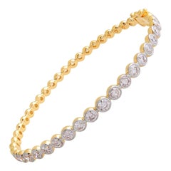 Bracciale con diamanti SI/H da 2,7 carati con castone in oro giallo 18 carati