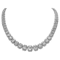 27 Carat Combined Mix Shape Diamond Necklace Certified