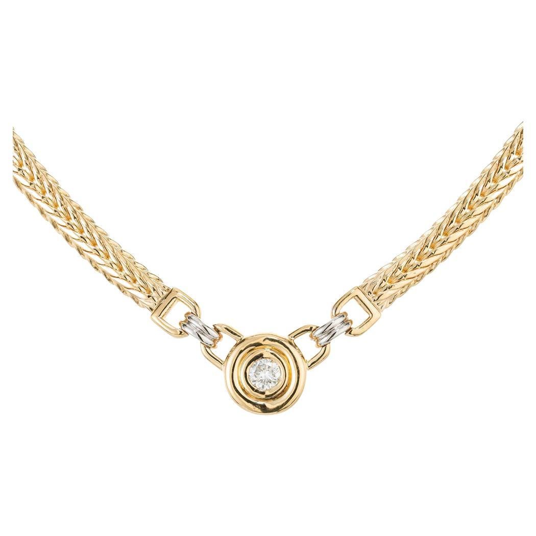 .27 Carat Diamond Yellow White Gold Pendant Necklace For Sale