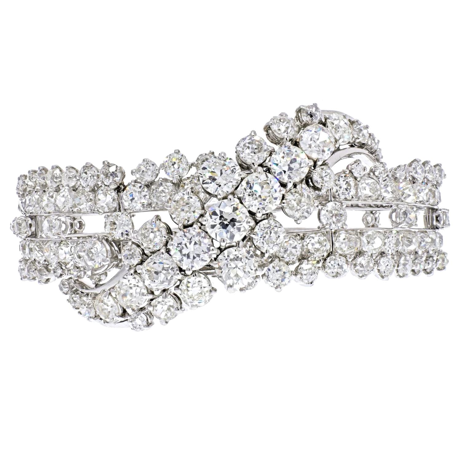 Bracelet jonc en diamants taille vieille mine de 27 carats