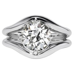 2.7 Carat Round Brilliant Statement Brilliant White 14K Gold A Classic Statement