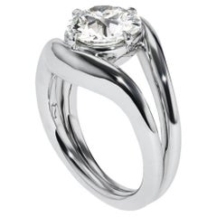 2.7 Carat Round Brilliant Statement Brilliant White 14K Gold A Classic Statement