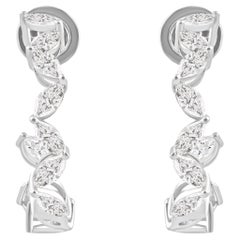 2,7 Karat SI Reinheit HI Farbe Marquise Diamant-Creolen aus 18 Karat Weißgold