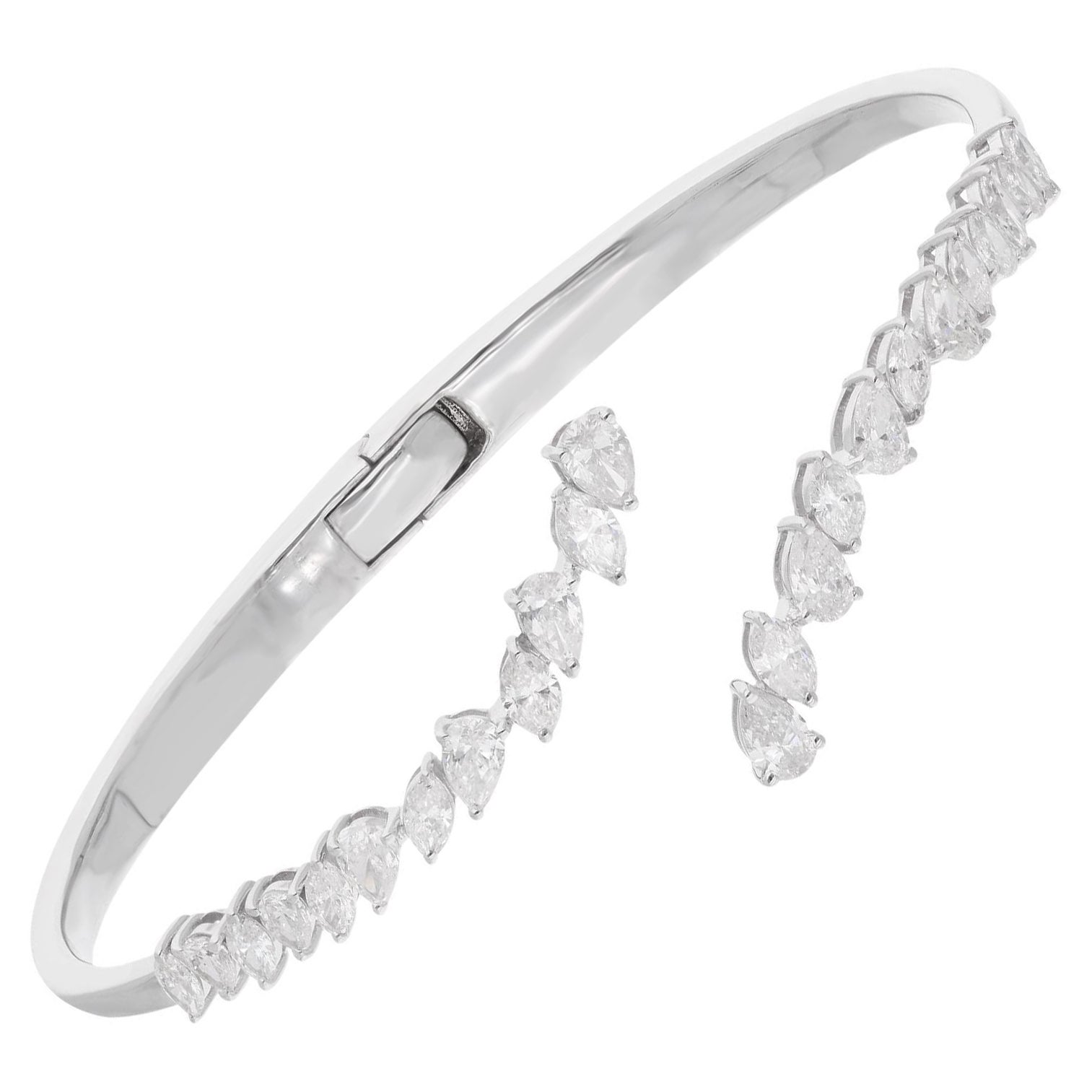 Pulsera de compromiso con diamantes SI/H de 2,7 quilates Oro blanco de 18 quilates Joyería fina