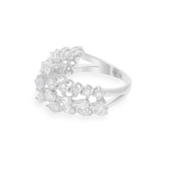 2.7 Carat SI/H Pear Round Brilliant Cut Diamond Ring 18 Karat White Gold Jewelry