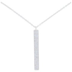 .27 Carat Single Cut Diamond Pendant Necklace, 14k White Gold Adjustable Cable