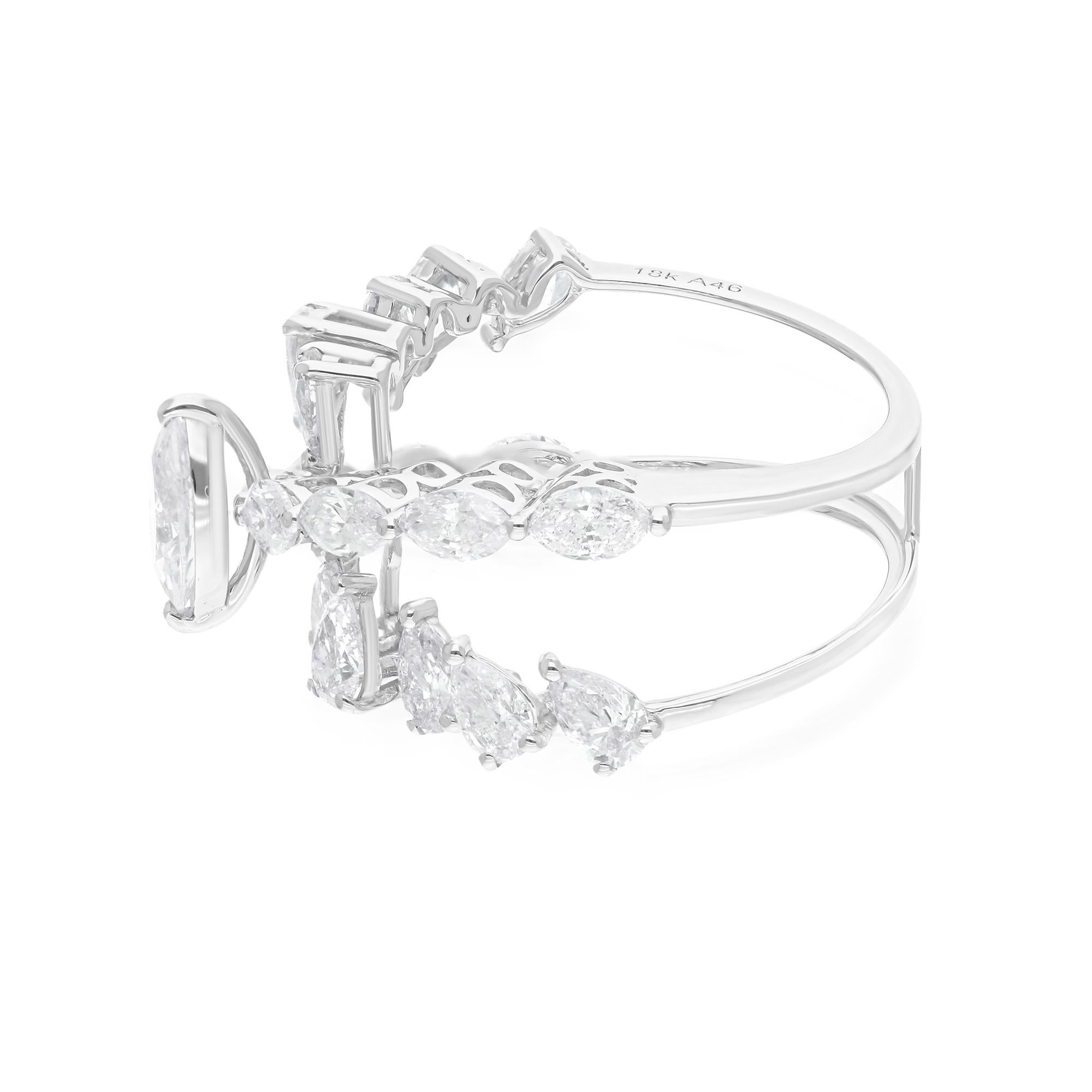 This stunning ring has been crafted from 14-karat gold. It is hand set with 2.77 carats of sparkling diamonds.

The ring is a size 7 US and may be resized to larger or smaller upon request. FOLLOW SPECTRUM JEWELS storefront to view the latest