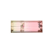 2.7 Cts Bicolor Peach Pink & Pale Olive Green Baguette Cut Tourmaline Gemstone