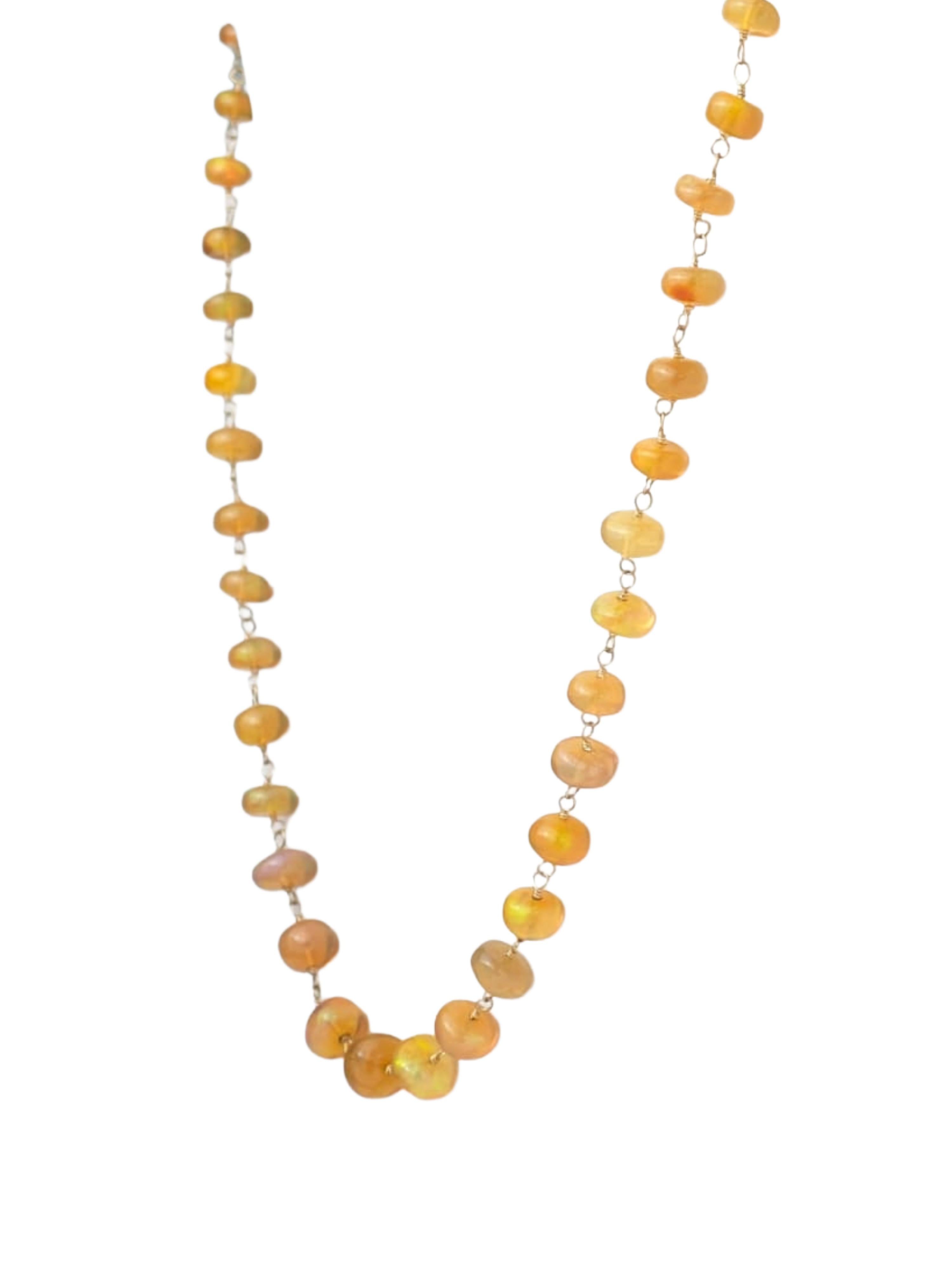 Perle Collier d'opale éthiopienne de 27