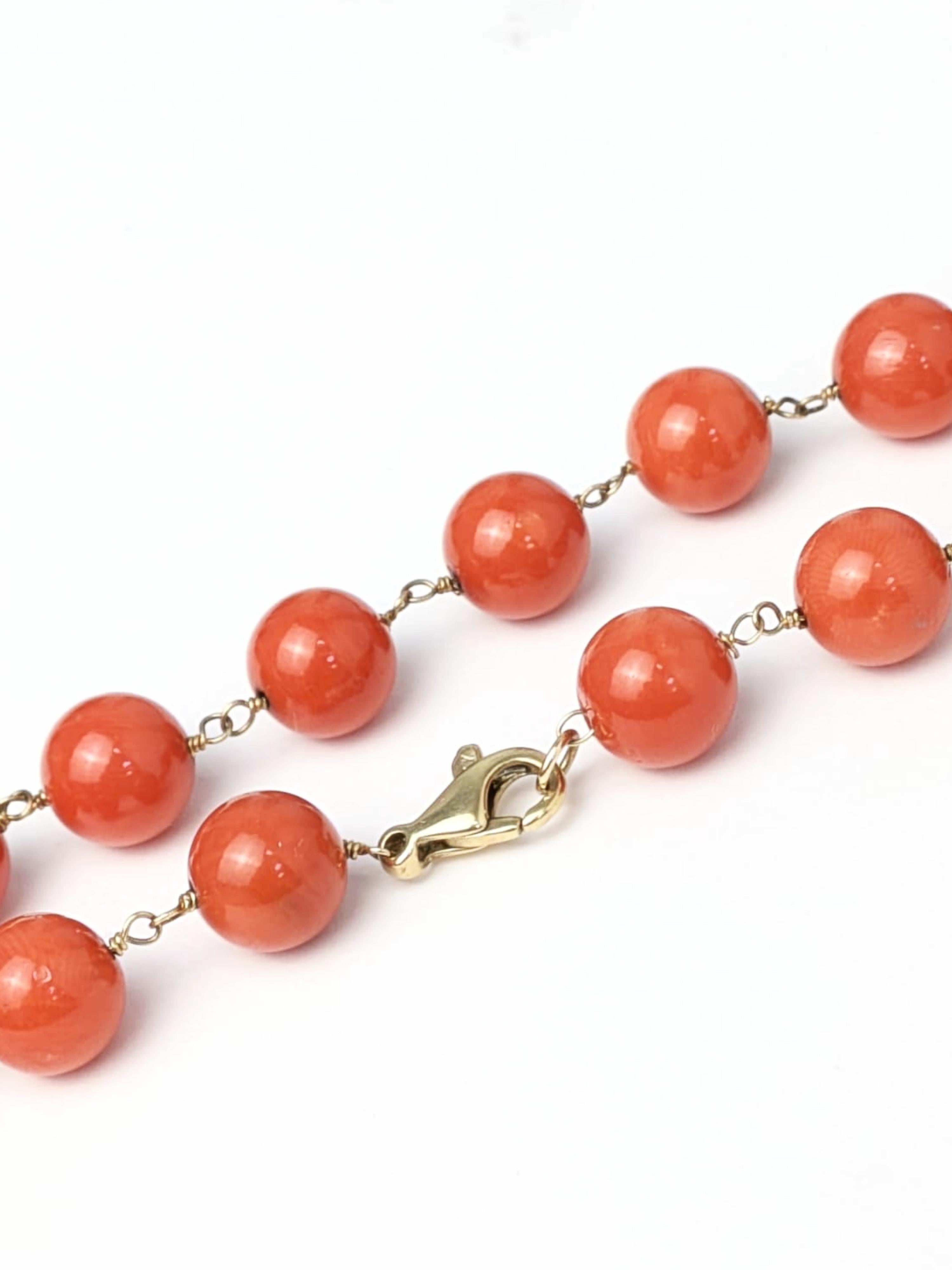 da uomo o donna Collana di perle di corallo rosso da 27