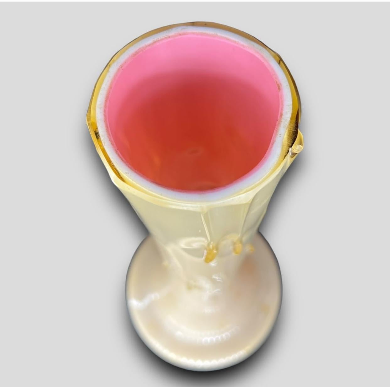 Vaso da terra in vetro incamiciato alto 27