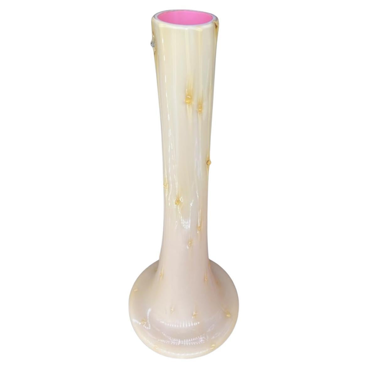 Vaso da terra in vetro incamiciato alto 27", metà del secolo scorso in vendita