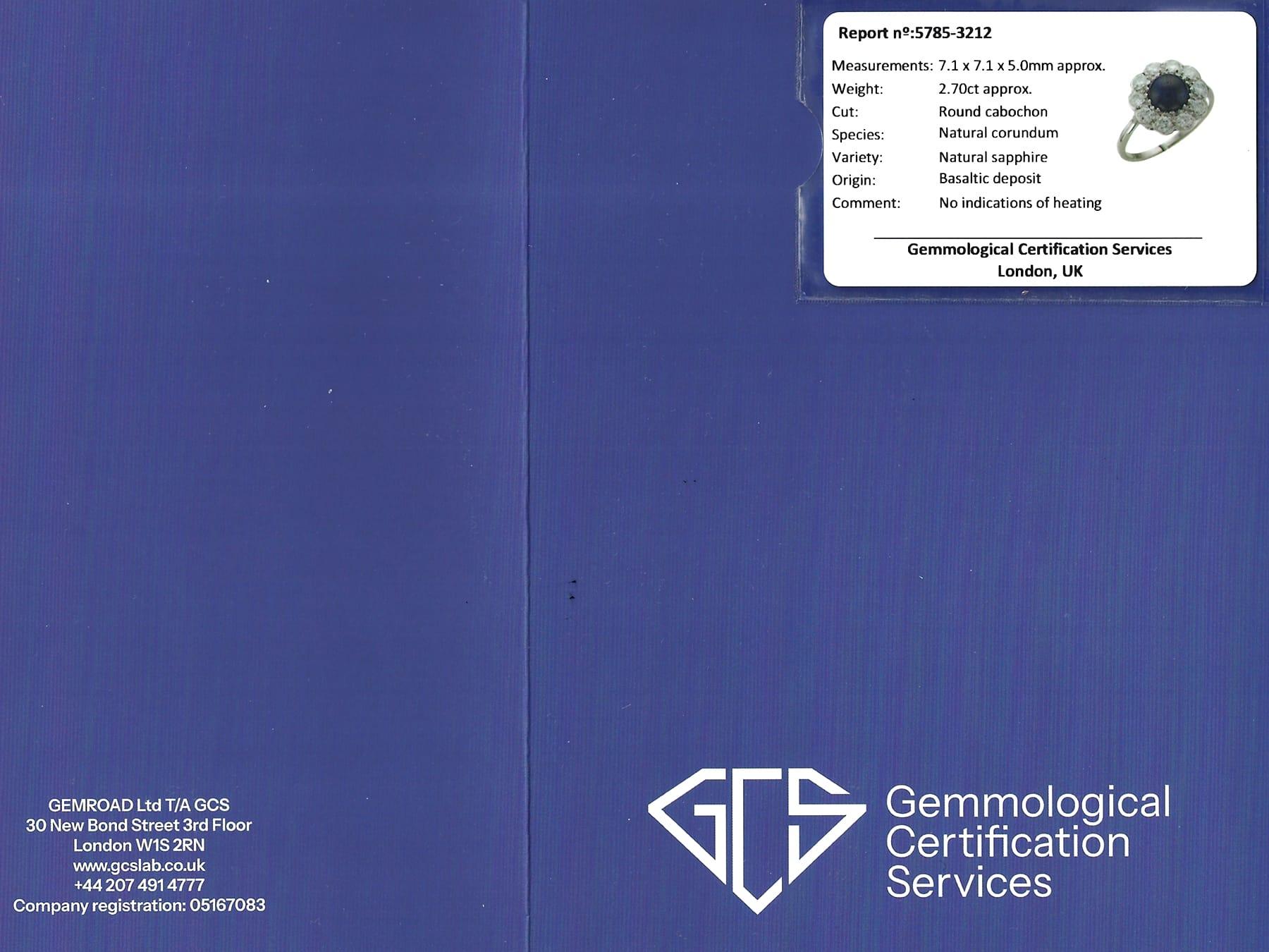 Anello con zaffiro basaltico da 2,70 carati e diamante da 1,10 carati in platino, CIRCA 1930 in vendita 9