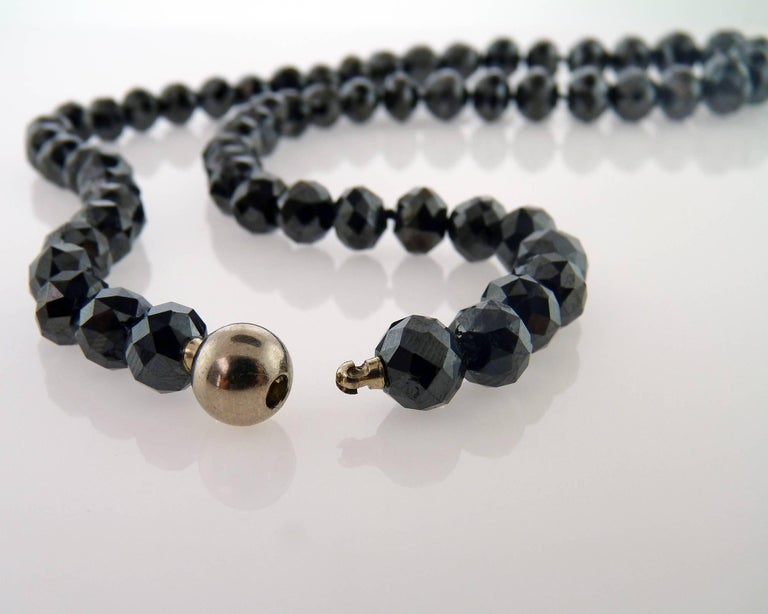 Spectra Fine Jewelry 270 Carats Black Diamond Necklace and Earrings Set