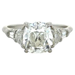 2.70 Carat Cushion Brilliant Cut Diamond Engagement Ring