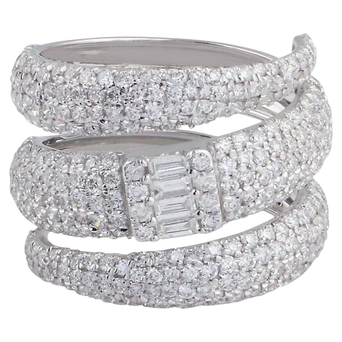 For Sale:  2.70 Carat Diamond 18 Karat White Gold Wrap Ring