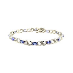 Pulsera de diamantes y tsavoritas G SI de 2,70 quilates y oro blanco de 14 quilates