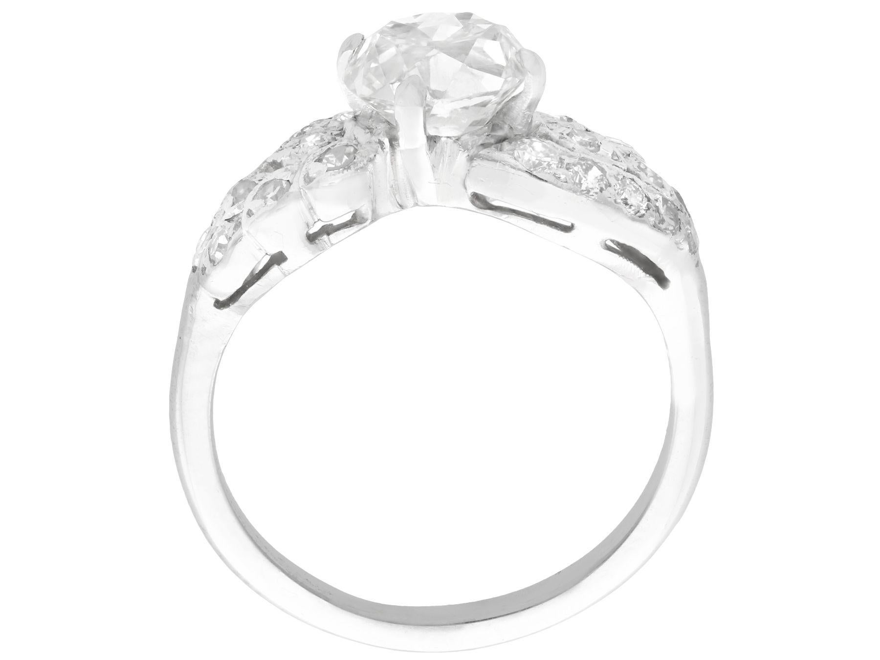 Women's 2.70 Carat Diamond White Gold Platinum Set Twist Ring For Sale