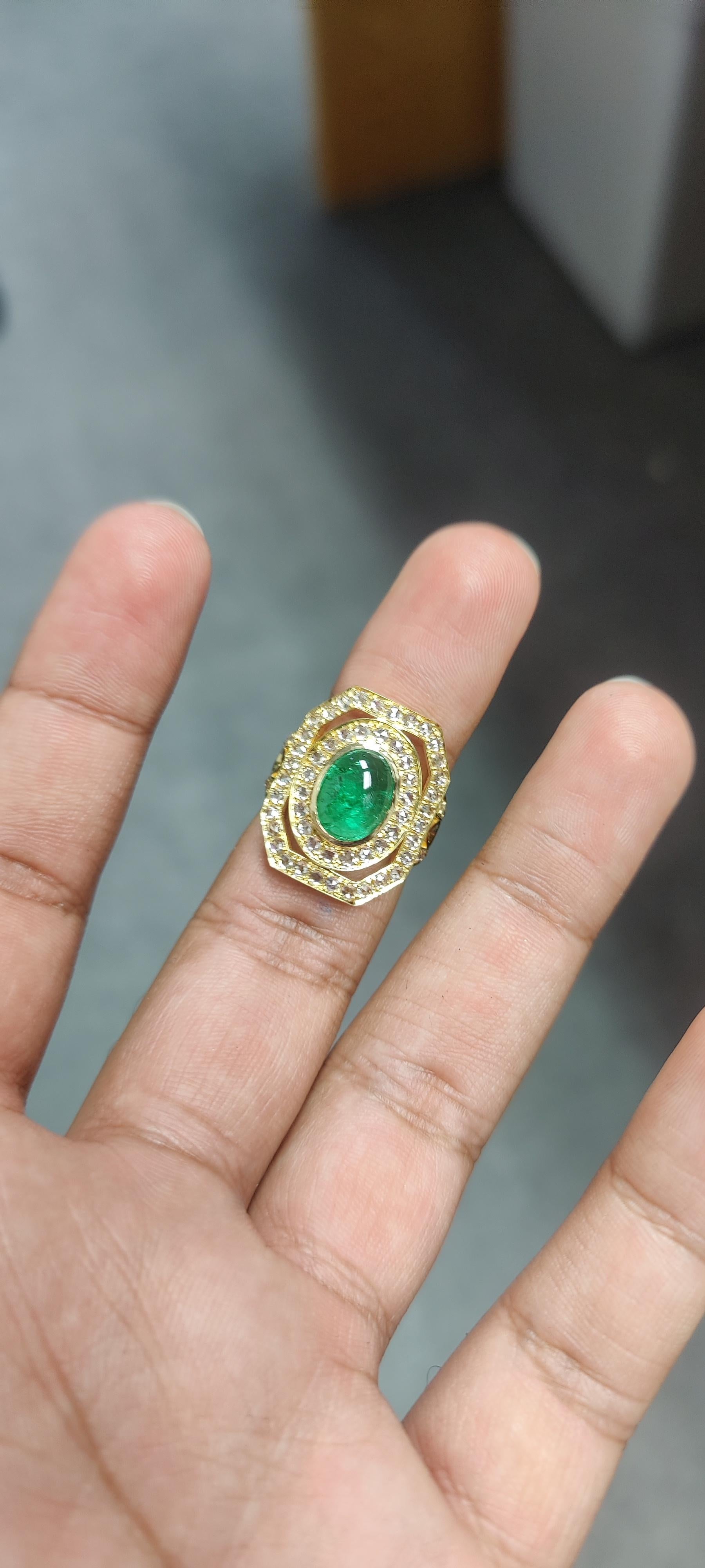 Introducing the epitome of luxury and sophistication, behold the breathtaking Victorian inspired, Emerald Statement Ring, a true marvel in the world of fine jewelry. Crafted with precision and passion, this extravagant piece exudes opulence from