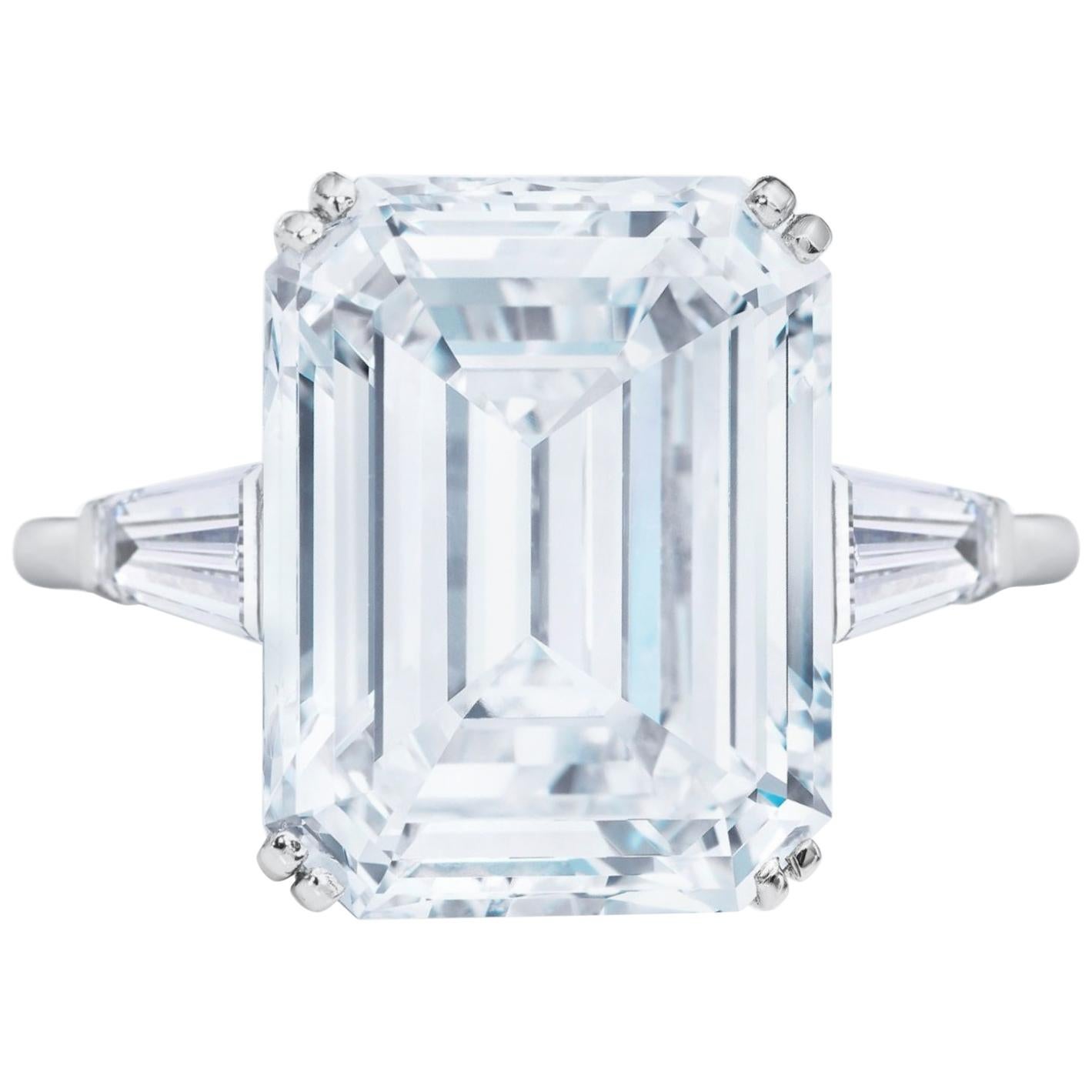 GIA Certified 2.85 Carat Emerald Cut Diamond Ideal Cut Platinum Ring