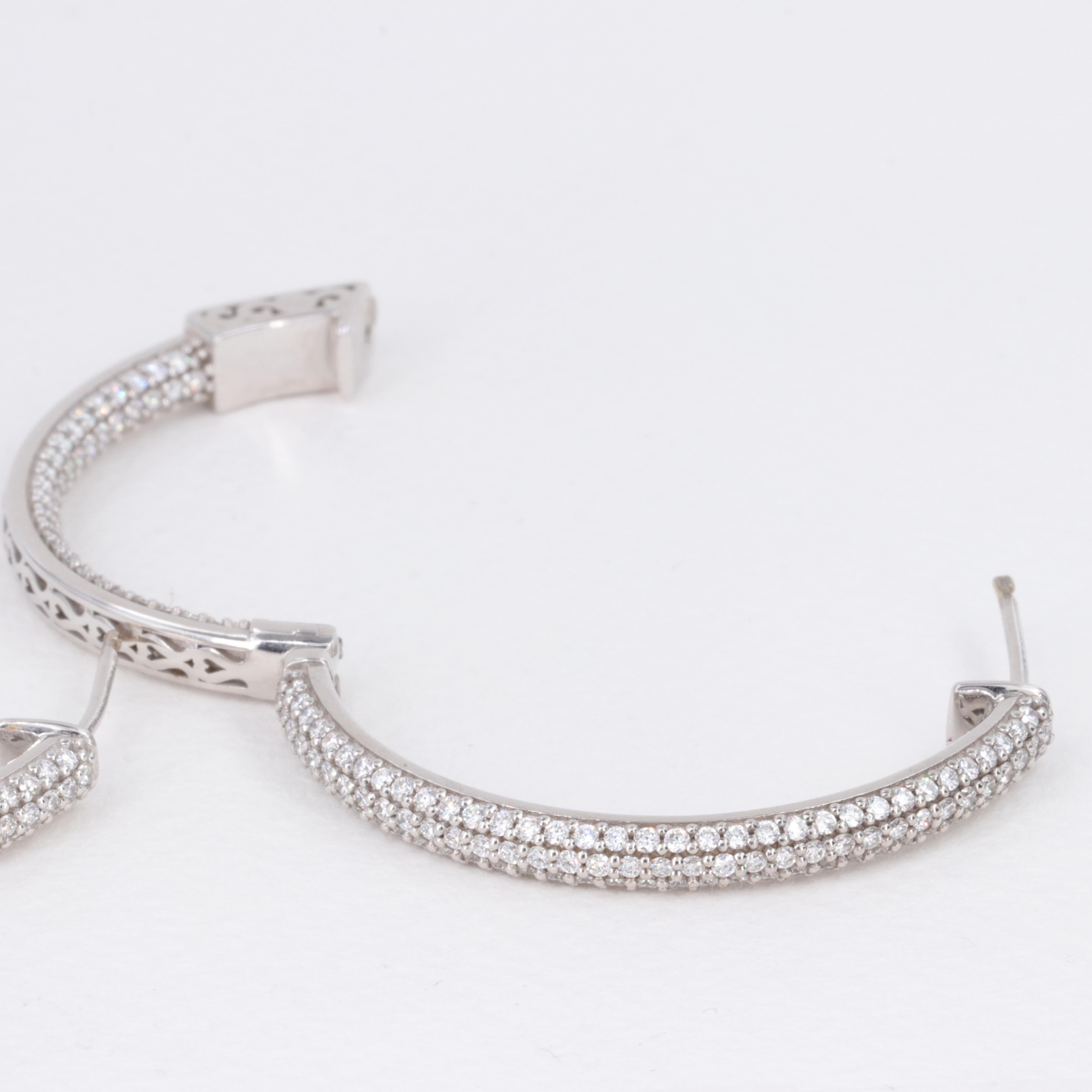 2,70 Karat Diamant-Ohrringe mit Innenseite und Außenseite 1,5 Zoll Durchmesser im Zustand „Neu“ im Angebot in Tampa, FL