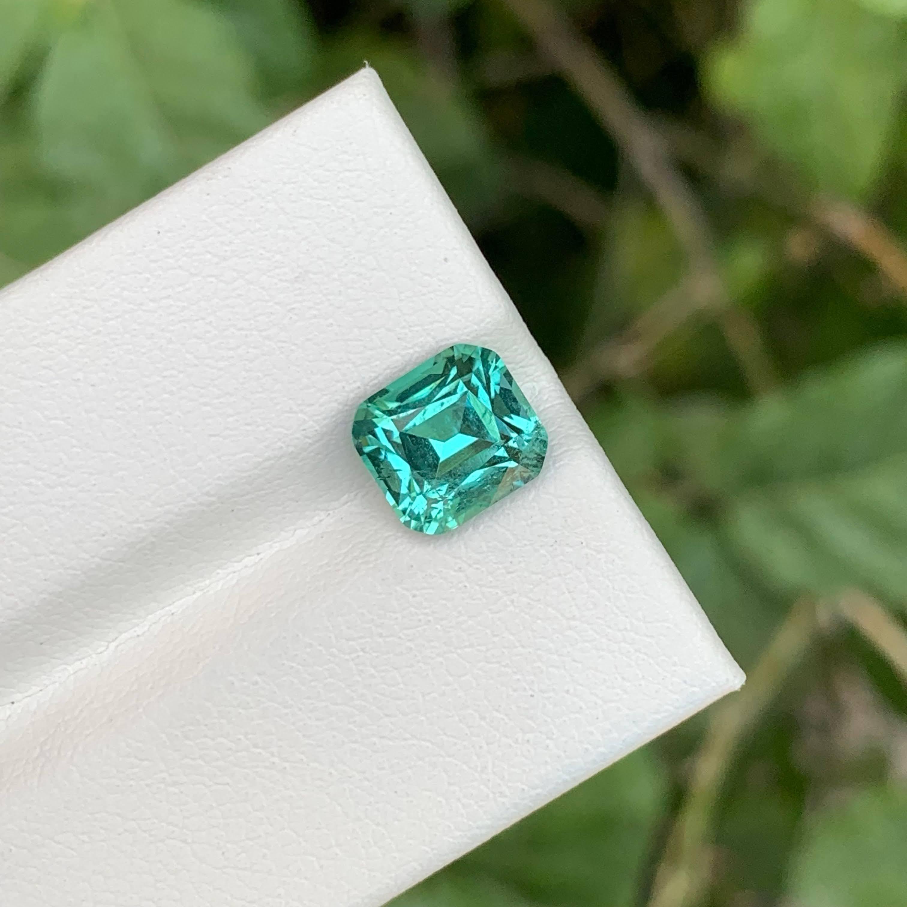 2.70 Carat Seafoam Tourmaline Stone Cushion Cut Natural Afghan Gemstone (pierre précieuse afghane) Neuf - En vente à Bangkok, TH